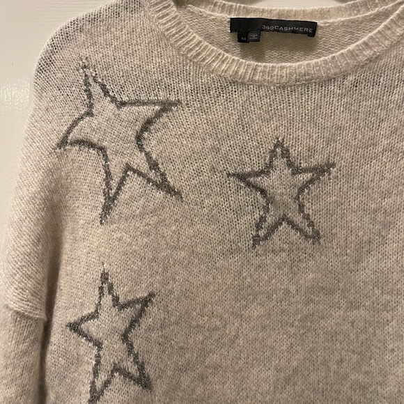 360cashmere Metallic Silver Star Sweater - Picture 5 of 13